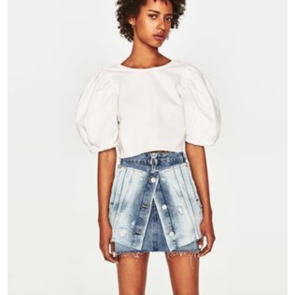 zara trafaluc denim skirt